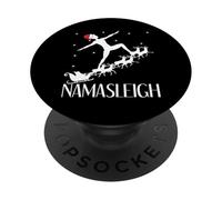 Cadeau de méditation drôle de Yoga Namasleigh Yogi PopSockets PopGrip Adhésif