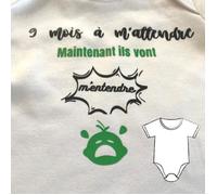 Cadeau de naissance bébé ""9 mois à m'attendre, maintenant ils vont m'entendre"" Body 0-3 mois