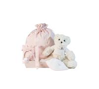 Cadeau de Naissance pour Nouveau-Né - Panier avec Tétine Personnalisée avec le Prénom du Bébé et Accessoires Nouveau-Né - Rose | BebeDeParis