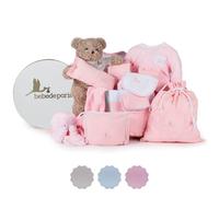 Cadeau de Naissance Premium | Panier bébé classique complète Premium | Boîte d'inspiration vintage | 3-6 mois (Rose) | BebeDeParis