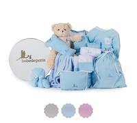 Cadeau de Naissance Premium | Panier bébé classique complète Premium | Boîte d'inspiration vintage | 3-6 mois (Bleu) | BebeDeParis