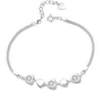 Cadeau de Noël 5 mm Bracelet de coeur Moisanite All Moissanite For Women Fancy Shine Diamond S925 Bijoux GRA en argent sterling