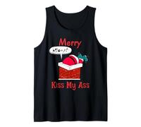 Cadeau de Noël Amusant Merry Kiss My Ass Santa Débardeur