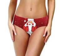 Cadeau De Noël Casual Slips Femme Drôle Père Noël Imprimé Bikini Doux Renne Mignon String Drôle Sexy Chic Underwear Shorty Fête Cadeau Noel