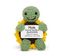 Cadeau de Noël d'anniversaire pour maman de la part de sa fille et de son fils - Mini crochet fait main en forme de tortue positive - Cadeau d'anniversaire pour belle-mère, grand-mère, soutien