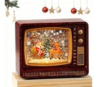 Cadeau de Noël, Décoration de Veilleuse de Boîte À Musique Mettant en Vedette Le Père Noël avec Un Nouvel Effet de Chute de Neige, Modèle de Musique Et de Télévision, Complet AV Red Deer Pulling cart