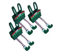 Cadeau de Noël - Lot de 3 en feutre avec deux jambes, amusantes pour ranger les surprises des | Organisateur cadeau décoratif pour la fête et la décoration