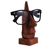Cadeau de Noël ou de Thanksgiving du jour, Sheesham classique sculpté à la main en bois en forme de nez en forme de lunettes, porte-lunettes de soleil, porte-lunettes marron