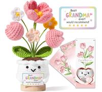 Cadeau de Noël pour grand-mère - Tulipe positive - Soutien émotionnel au crochet - Cadeau d'anniversaire, de fête des mères pour grand-mère, grand-mère, grand-mère de la part de petite-fille et