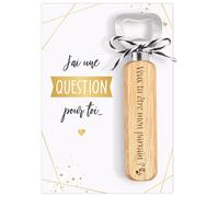 Cadeau de Parrain Annonce Grossesse Ouvre-bouteilles Décapsuleur Veux tu être mon parrain en Bois et Carte de Vœux J'ai une QUESTION pour toi avec Enveloppe Demande Annonce pour Fête Naissance Baptême