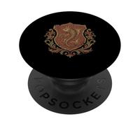 Cadeau de pêche drôle Vintage héraldique Poisson Bouclier PopSockets PopGrip Adhésif