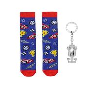 Cadeau De Porte-Clés De Course en Métal 1 Pièce, 1 Paire De Chaussettes De Course, Ornements De e Voiture Créatifs, Cadeau d'anniversaire pour Petit Ami.