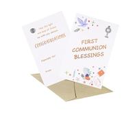 Cadeau de première communion pour filles et garçons - Carte de première communion et épinglette - Épingle à poitrine IHS (Grace and Blessings), Métal, ihs breastpin