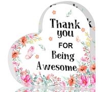 Cadeau de reconnaissance pour femme, souvenir en acrylique en forme de cœur, cadeaux inspirants pour collègue, patron, panneau en acrylique « Thank You for Being Awesome »