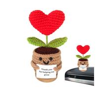 Cadeau de Remerciement - Fleurs tricotées pour Femmes et Hommes - de Motivation - Petit Cadeau de Remerciement pour Les Amis, Les collègues et la Famille - Figurine au Crochet - Penser à la