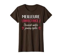 Cadeau De Remerciement Humour Meilleure Directrice D'école T-Shirt, Femme, Marron, M