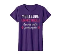 Cadeau De Remerciement Humour Meilleure Directrice D'école T-Shirt, Femme, Violet, XL