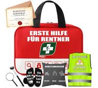 Cadeau de retraite pour homme - Avec sac de premiers secours, carte de vœux, chaussettes amusantes, housses de coussin décoratives pour retraités, cadeaux amusants pour hommes - Cadeau d'adieu pour