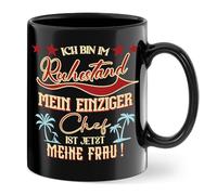 Cadeau de retraite pour retraité, tasse de départ à la retraite pour hommes, cadeau d'adieu pour les retraités - Je suis à la retraite, mon seul patron est maintenant ma femme, noir, céramique 350 ml