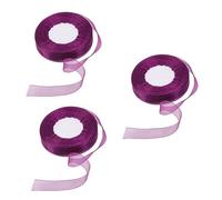 Cadeau de ruban Papier d'emballage de papillon, Lot de 3 rubans en dentelle et organza transparent for emballage de gâteaux, bouquets de mariage, nœuds, décoration rose, boîte à bonbons, maille violet