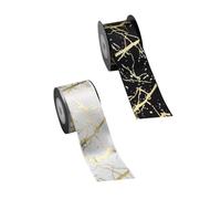 Cadeau de ruban Papier d'emballage de papillon, Ruban décoratif élégant en feuille d'or, 2 rouleaux de polyester robuste for décoration de gâteaux, emballage de bouquets, scrapbooking, nœuds for cheve