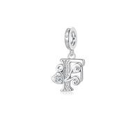 Cadeau de Saint-Valentin - Lettre F Pandora Charms S'adapte au Collier Bracelet Européen,Cadeau pour Femmes Filles Anniversaire
