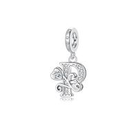Cadeau de Saint-Valentin - Lettre P Pandora Charms S'adapte au Collier Bracelet Européen,Cadeau pour Femmes Filles Anniversaire