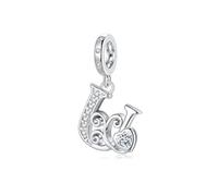 Cadeau de Saint-Valentin - Lettre U Pandora Charms S'adapte au Collier Bracelet Européen,Cadeau pour Femmes Filles Anniversaire