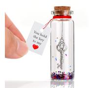 Cadeau de Saint-Valentin pour elle, lui, vous tenez la clé de mon cœur, bouteille de vœux pour petite amie, épouse, cadeau de Saint-Valentin, cadeau pour femme, mari, cadeau romantique de
