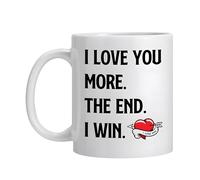 Cadeau de Saint-Valentin pour petit ami ou petite amie - 1 tasse à changement de température avec motif « I Love You More The End I Win », cadeau d'anniversaire romantique et d'anniversaire pour lui