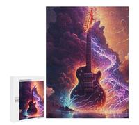 Cadeau De Saison - Electric Guitar with Fire Effect, Puzzle-Image en Bois, 500 PCS, pour Un Loisir Créatif en Intérieur