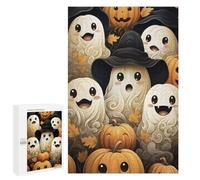 Cadeau De Saison - Halloween Ghosts and Pumpkins-1, Puzzle-Image en Bois, 1000 PCS, pour Un Loisir Créatif en Intérieur