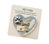 Cadeau de sympathie pour chiot - Décoration de figurine jouet mignonne, tableau de messages de condoléances inspirant 4 x 4 cm | Accessoire de soutien au deuil significatif pour le meilleur ami triste