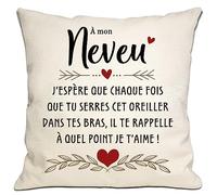 Cadeau de Tante Oncle J'espère Que Chaque Fois Que tu serres ce Coussin il Te rappelle Combien Je t'aime - Housse de Coussin pour Neveu - Anniversaire Graduation Noël