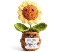 Cadeau de tournesol positif au crochet fait main pour femme - N'oubliez jamais la différence que vous faites, cadeau de remerciement pour infirmière, enseignante, collègue, patron, cadeau d'adieu, de
