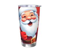 Cadeau de voiture pour homme et femme - Gobelet avec couvercle et paille - Tasse à café isotherme à double paroi de 591 ml pour porte-gobelet de voiture, cadeau de Père Noël, tasse de voyage en acier