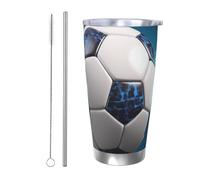 Cadeau de voiture pour homme et femme - Gobelet avec couvercle et paille - Tasse à café isotherme à double paroi de 591 ml en acier inoxydable pour porte-gobelet de voiture, ballon de sport, tasse de