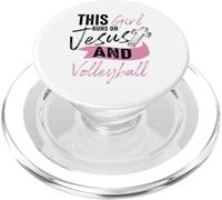 Cadeau de Volleyball Amusant pour Femme, Adolescente, Jeune Fille, Course à Pied sur Jésus PopSockets PopGrip pour MagSafe
