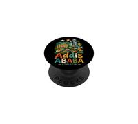 Cadeau de Voyage à Addis-Abeba Ethiopie dessiné à la Main PopSockets PopGrip Adhésif