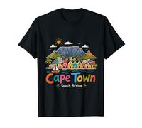 Cadeau de Voyage à Cape Town Afrique du Sud dessiné à la Main T-Shirt Graphique avec Valeur