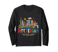 Cadeau de Voyage à Rotterdam Pays-Bas dessiné à la Main Manche Longue