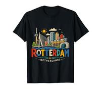 Cadeau de Voyage à Rotterdam Pays-Bas dessiné à la Main T-Shirt