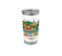 Cadeau de voyage Kingstown Saint Vincent dessiné à la main Gobelet isotherme en acier inoxydable double paroi