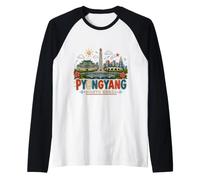 Cadeau de Voyage Pyongyang en Corée du Nord dessiné à la Main Manche Raglan