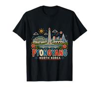 Cadeau de Voyage Pyongyang en Corée du Nord dessiné à la Main T-Shirt