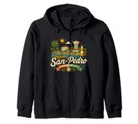 Cadeau de Voyage San Pedro Côte D'Ivoire dessiné à la Main Sweat à Capuche