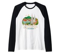 Cadeau de Voyage Santa Ana El Salvador dessiné à la Main Manche Raglan