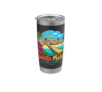 Cadeau de voyage Santa Maria Cap-Vert dessiné à la main Gobelet isotherme en acier inoxydable double paroi