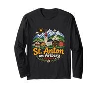 Cadeau de Voyage St. Anton am Arlberg Autriche dessiné à la Main Manche Longue
