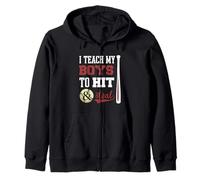 Cadeau d'entraîneur « I Teach My Boys to Hit and Steal » Sweat à Capuche